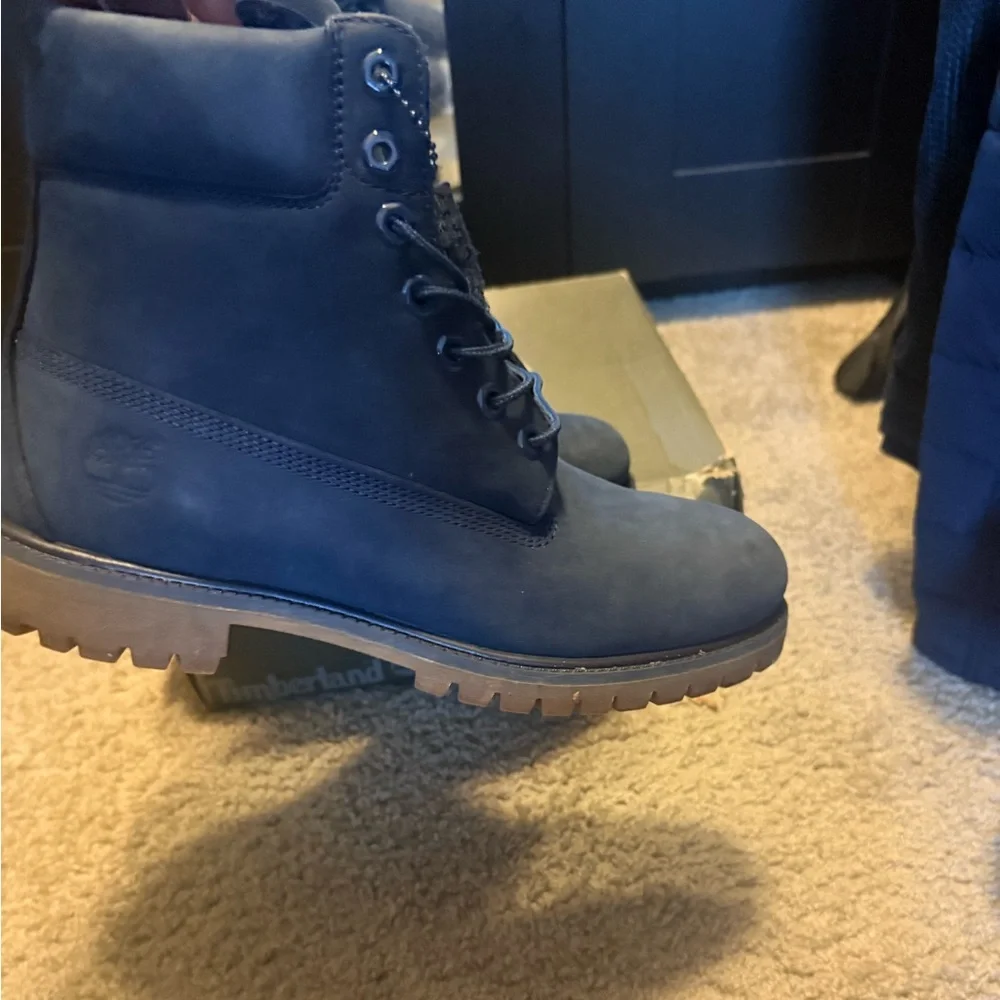 Timberland Men's Navy Lace-Up Waterproof Work Boots